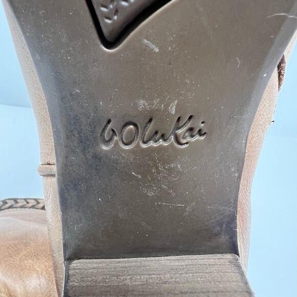 OluKai Kamahoi Women's Leather Booties Size 6.5 Fall Essentials Brown School - Picture 9 of 12